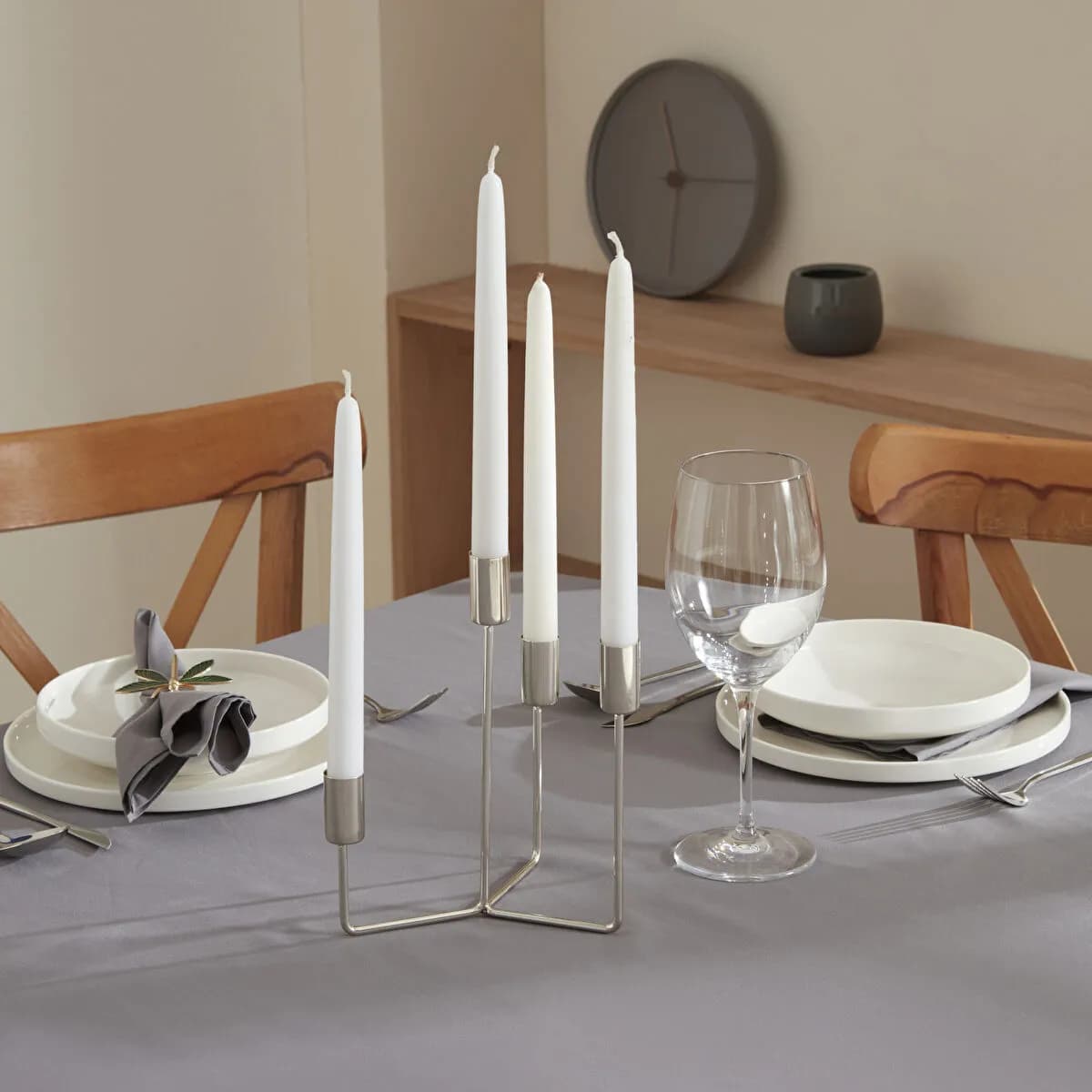 طقم شمعدان كاراجا هوم سيلا 4 قطع فضي