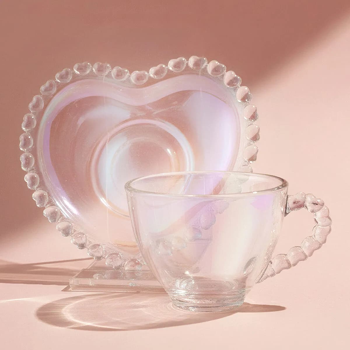 Karaca Rory Heart Figured Coffee Cup and Saucer 80 ml
