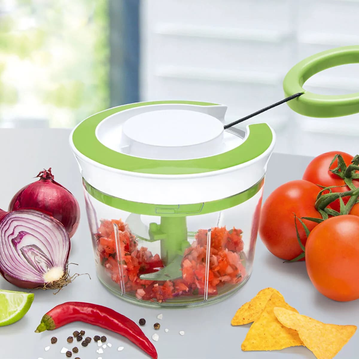 كاراجا x رفيقة مالتي كت فرامة يدوية (روندو) 900 مل + أداة خلط