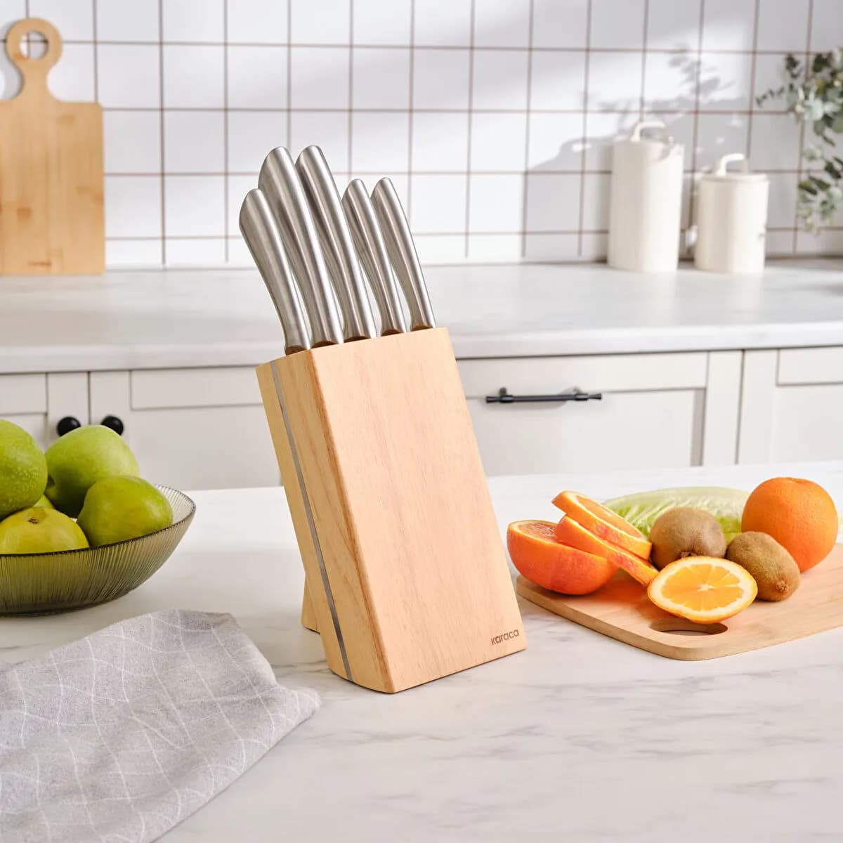 كاراجا جاسبر نيو طقم سكاكين مع حامل 6 قطع