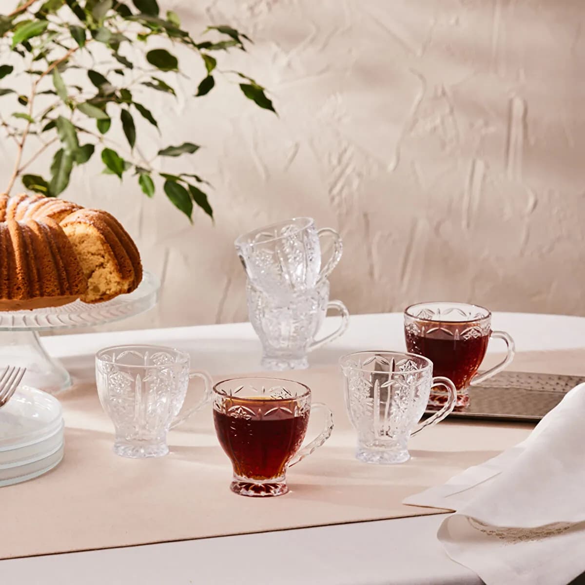 كاراجا سيدا كوب شاي زجاجي لـ 6 أشخاص 180 مل