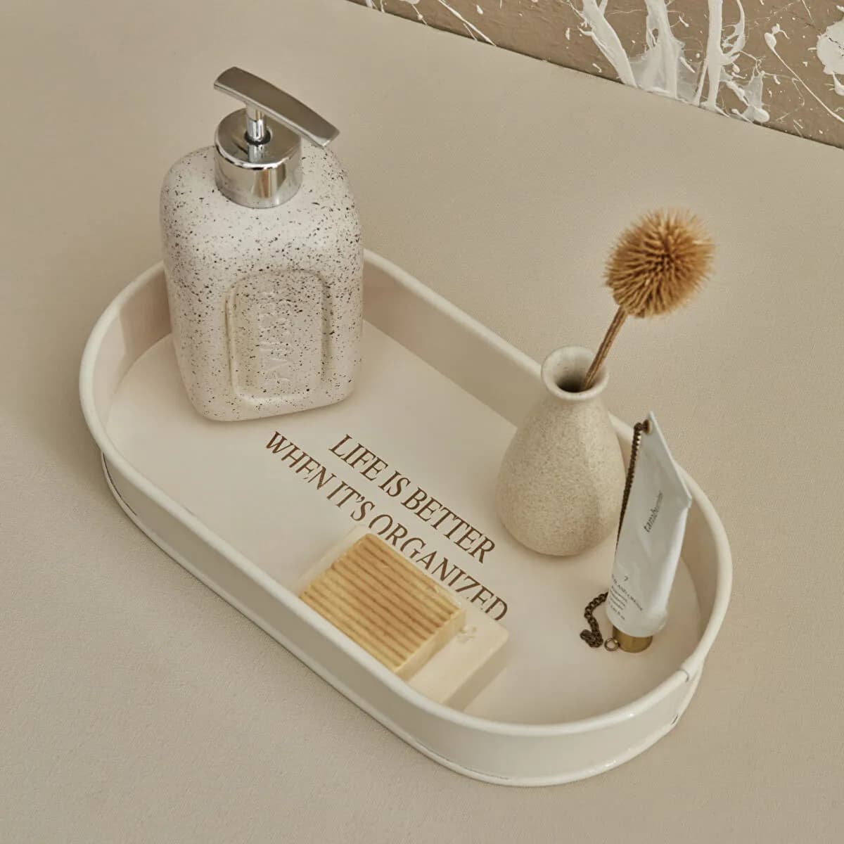 كاراجا هوم سيلفيا صينية منظم ديكور أبيض 29 سم