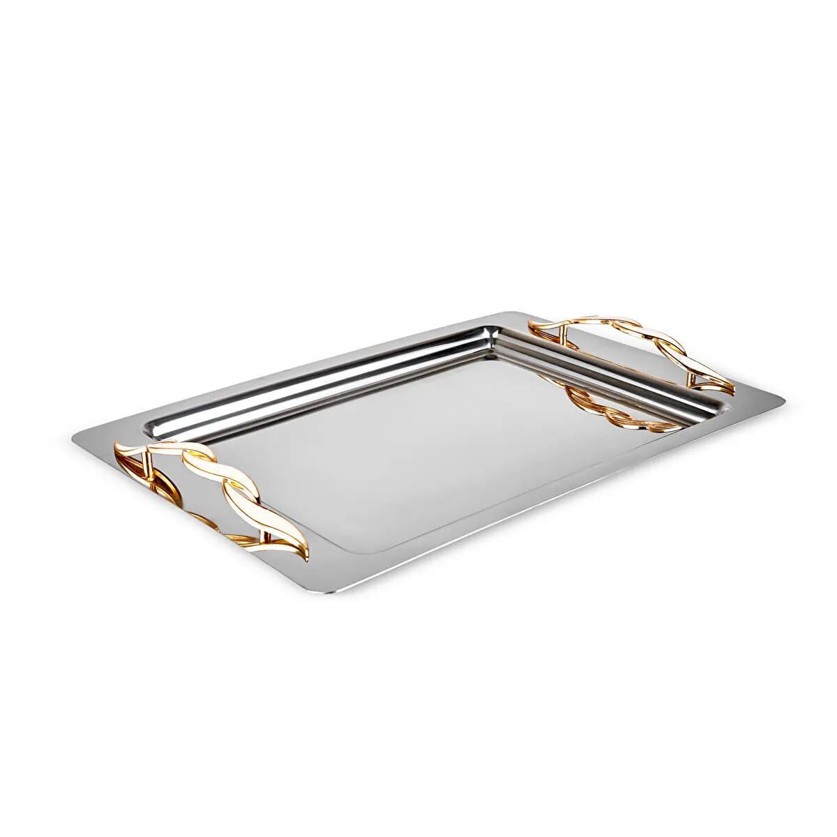 Karaca Nevra Gold Steel Tray 42 Cm