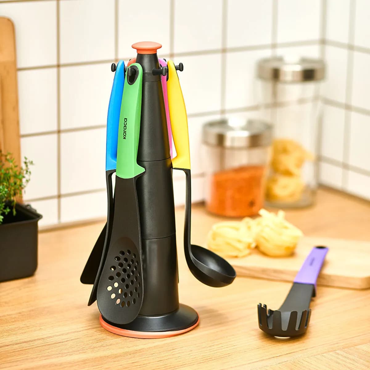 كاراجا رينبو طقم تقديم 7 قطع مع حامل