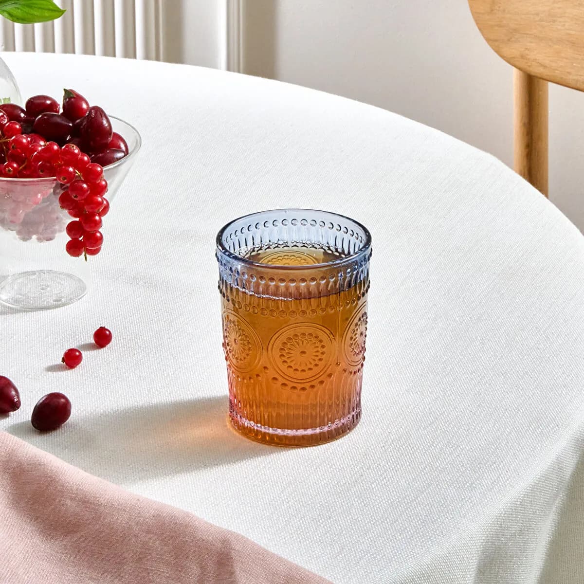 Karaca Sunflower Water Glass 250 Ml Blue Pink