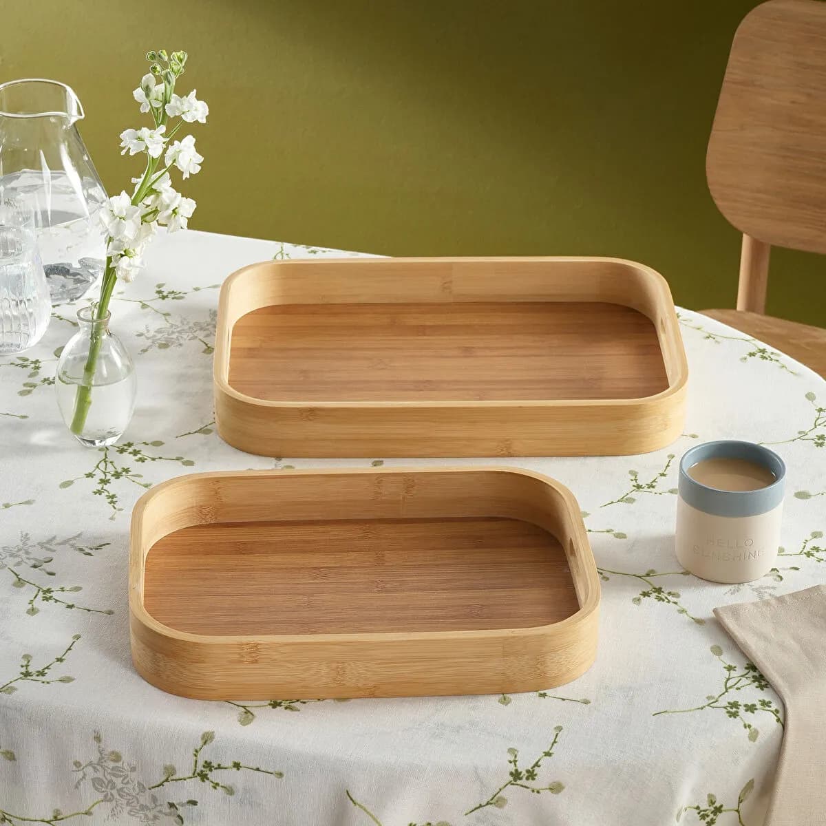 Karaca Nolan 2-Piece Bamboo Tray