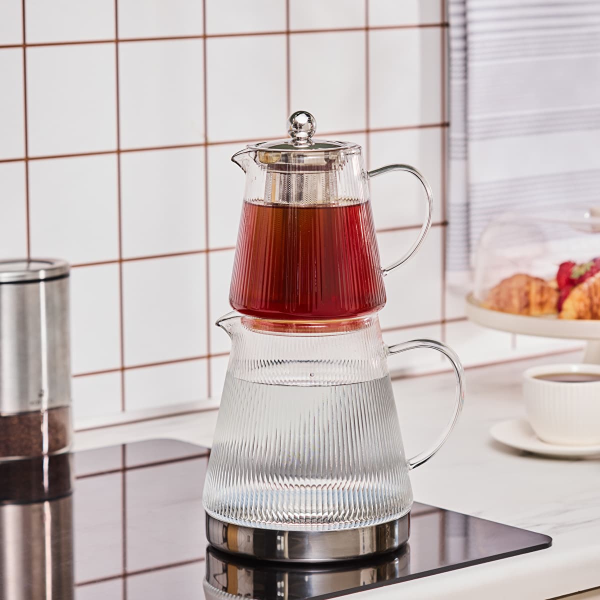 كاراجا كيوبس إبريق شاي زجاجي XL