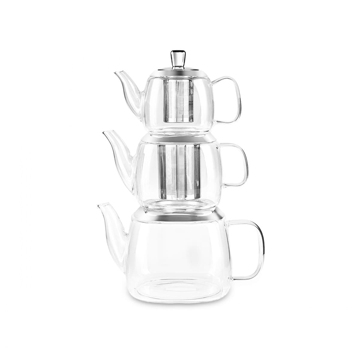 كاراجا تيجا إبريق شاي زجاجي 3 قطع