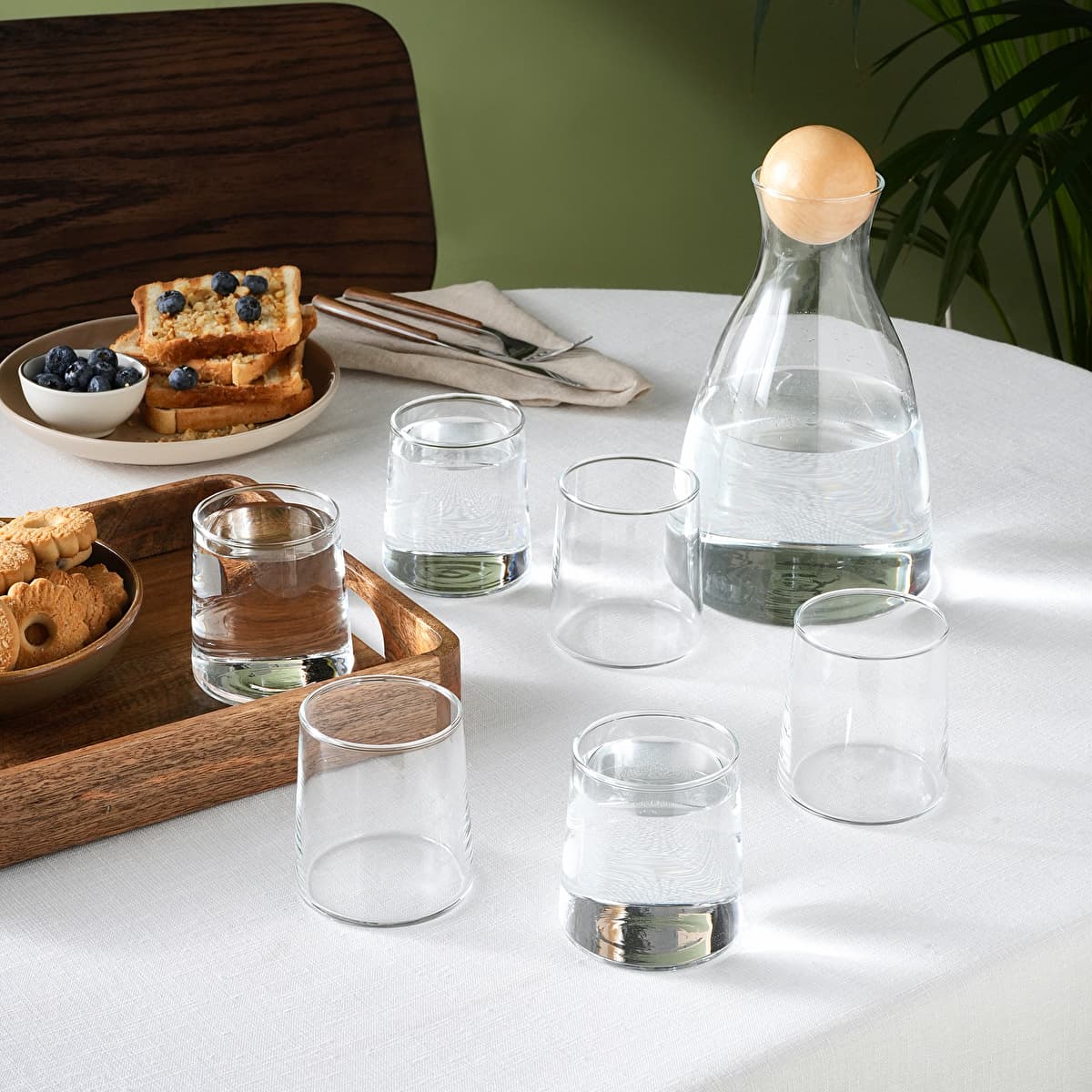 طقم زجاج كاراجا كاميليا 7 قطع شفاف