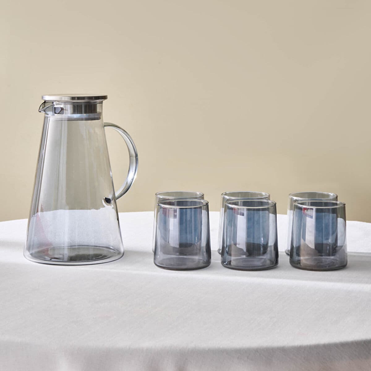 طقم زجاج كاراجا سيرين 7 قطع أنثراسايت (رمادي غامق)