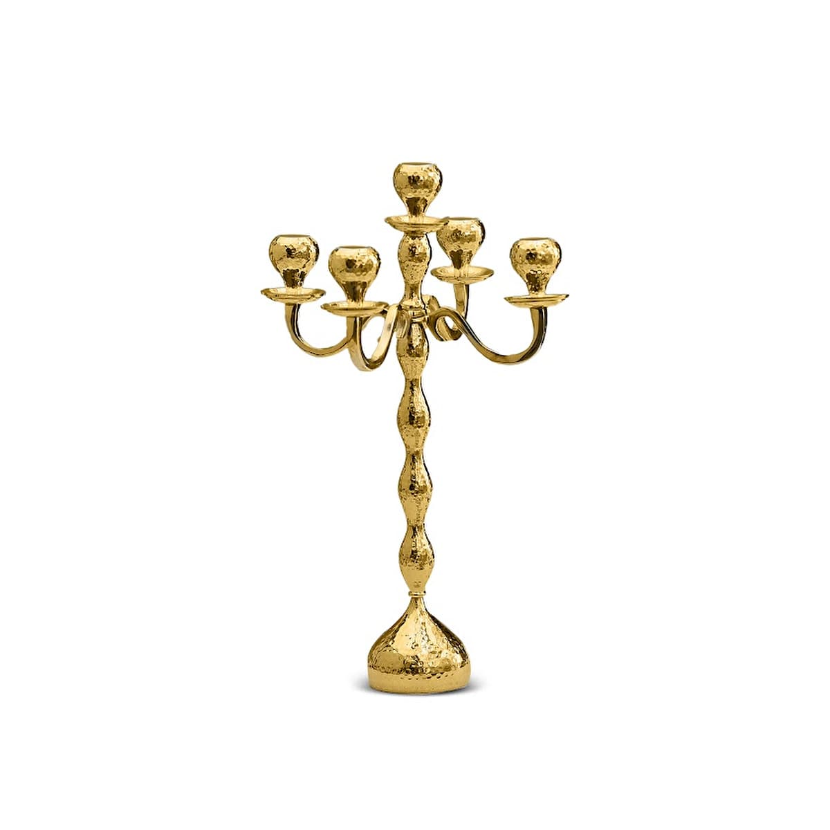 طقم شمعدان كاراجا أرلين 5 قطع ذهبي 42×29 سم