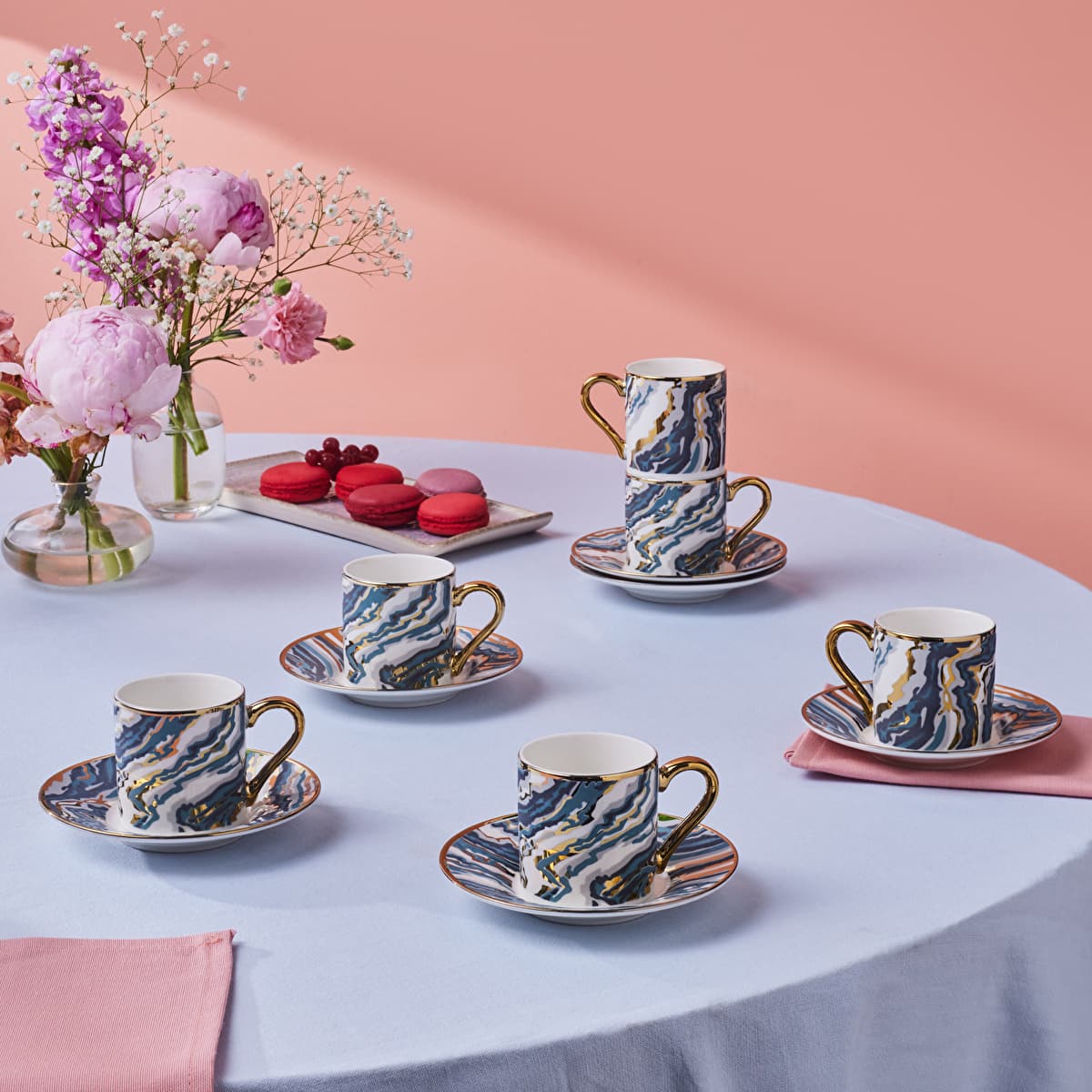 Karaca Ocean Set of 6 Coffee Cups 90 Ml