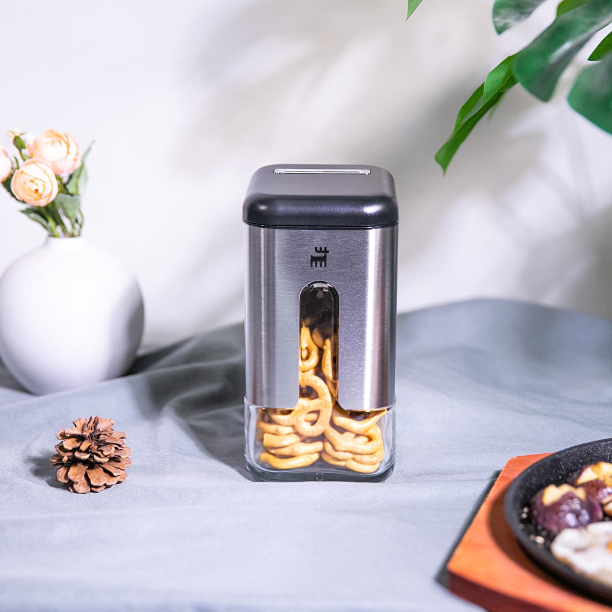 حاوية تخزين زجاجية كاراجا شاينكس إينوكس مقاس M