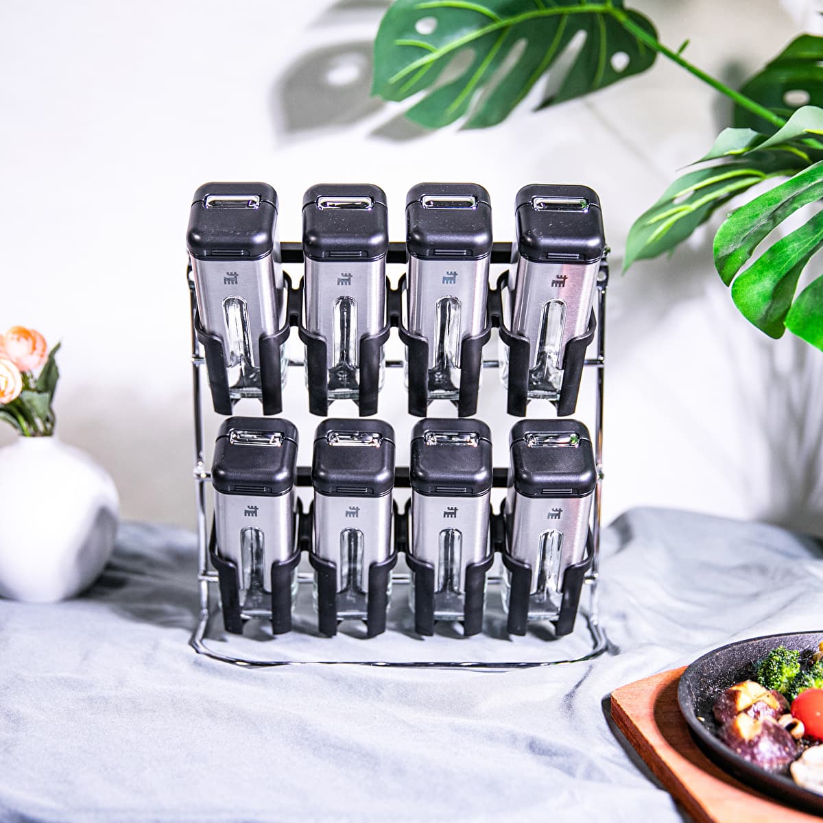 طقم توابل كاراجا شاينكس إينوكس 9 قطع