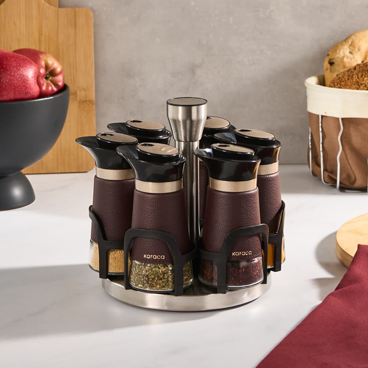 طقم توابل دائري كاراجا نيو لاتين 7 قطع