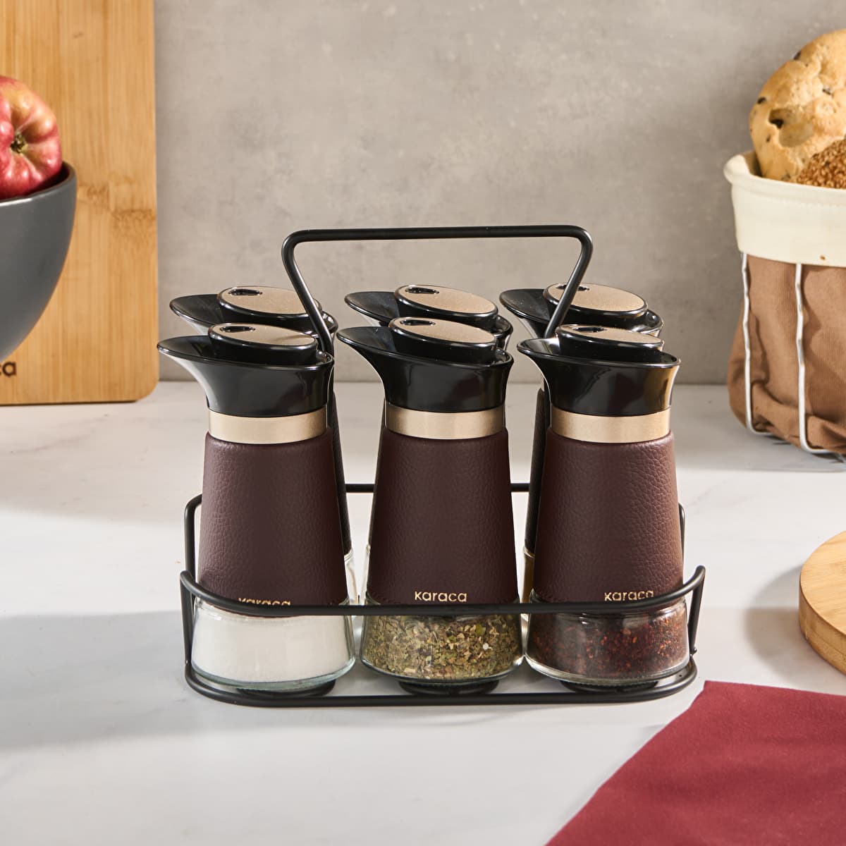 طقم توابل دائري كاراجا نيو لاتين 7 قطع