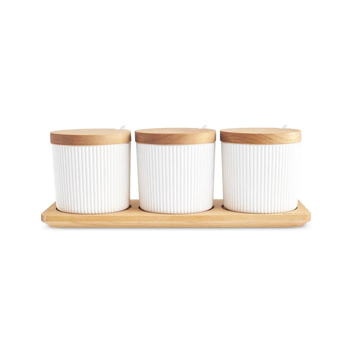 طقم توابل كاراجا ماسيمو 3 قطع مع حامل خشبي