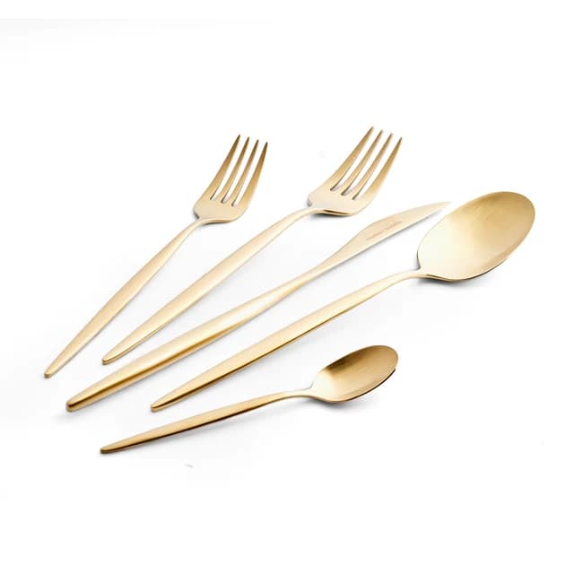 Karaca Lizbon Matte Gold 30-Piece Cutlery Set image 1