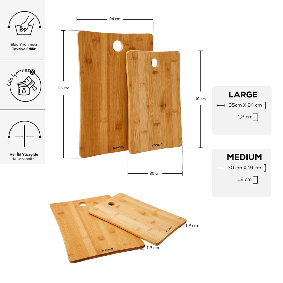 كاراجا بامبو طقم لوح تقطيع قطعتين B3064