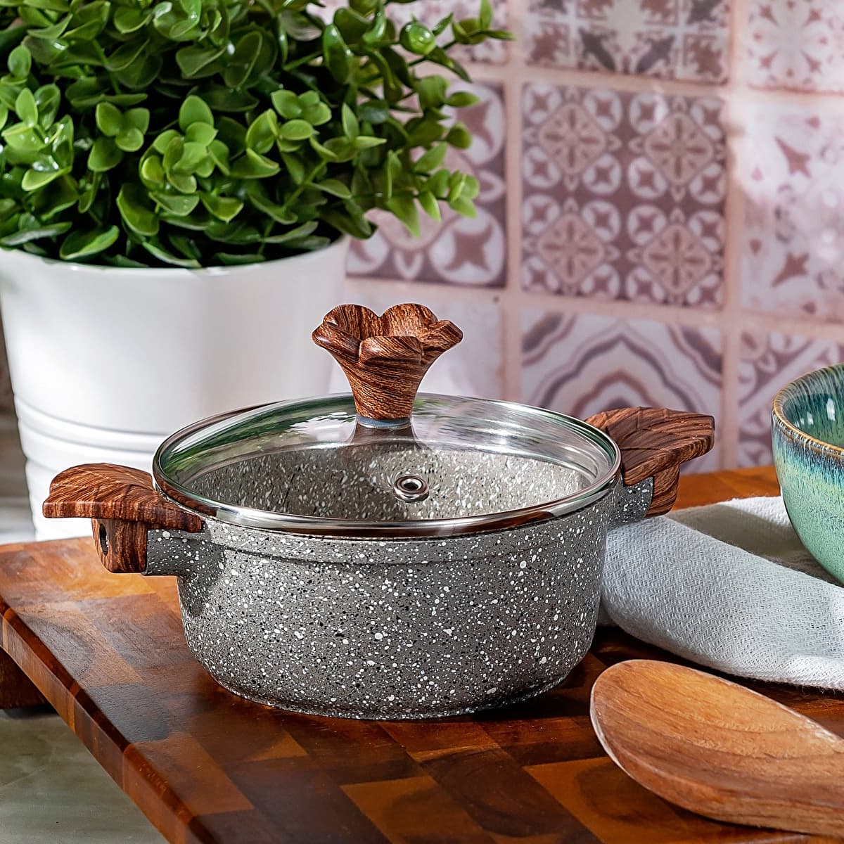 كاراجا بيوجرانيت دارك سيلفر قدر صغير 12 سم رمادي