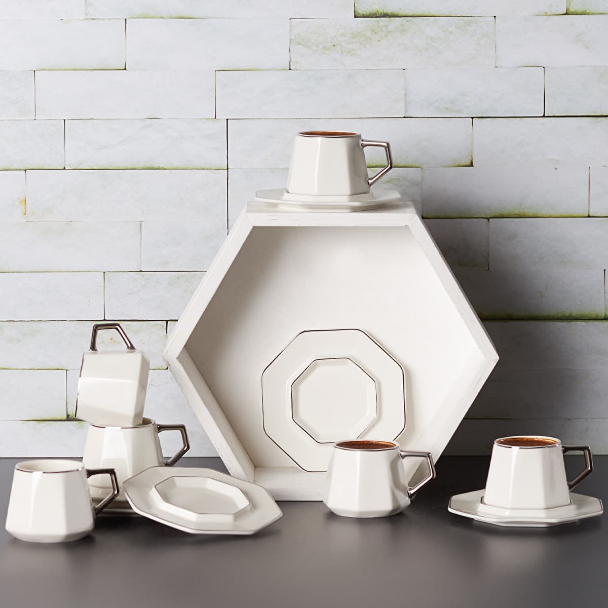 Karaca Zeher Set of 6 Coffee Cups 90 ml