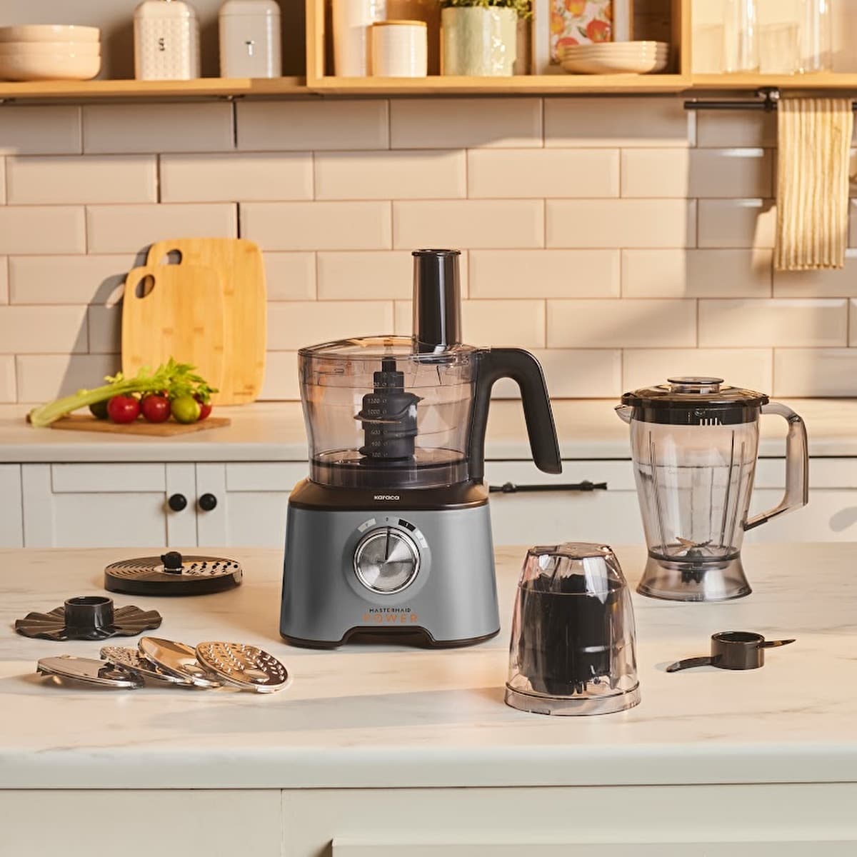 كاراجا ماستر ميد باور محضرة طعام متعددة الوظائف 10 في 1 جالاكسي جراي 2000 واط