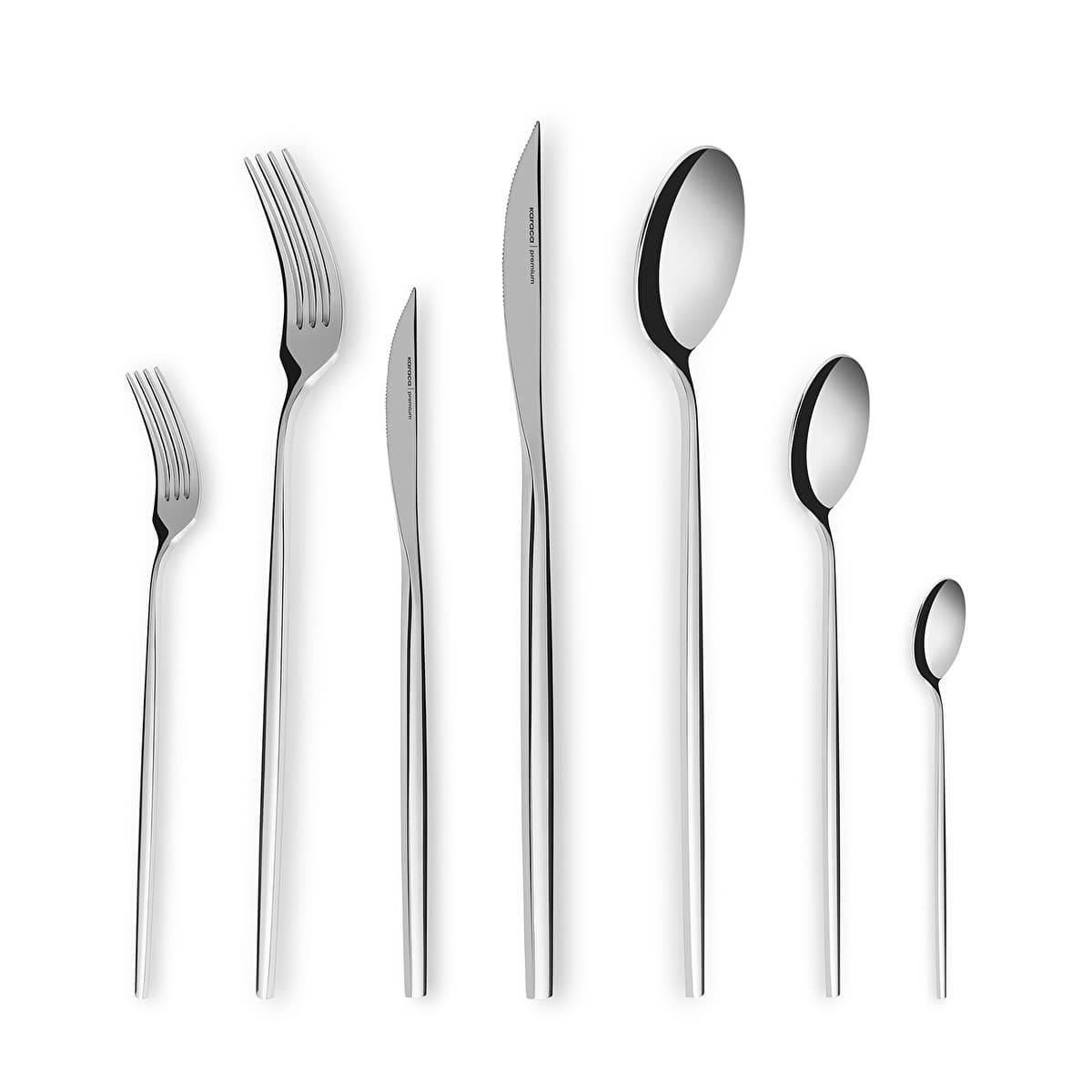 طقم أدوات مائدة كاراجا 316 بريميوم مايلد بلاتيني 84 قطعة لـ 12 شخصاً