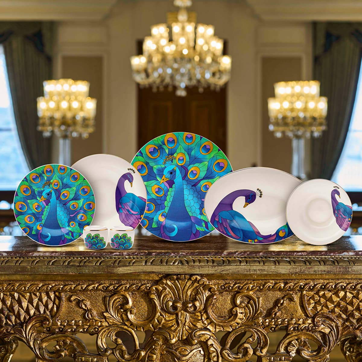 كاراجا X متجر قصر شيراغان فاين بيرل طقم عشاء 28 قطعة لـ 6 أشخاص