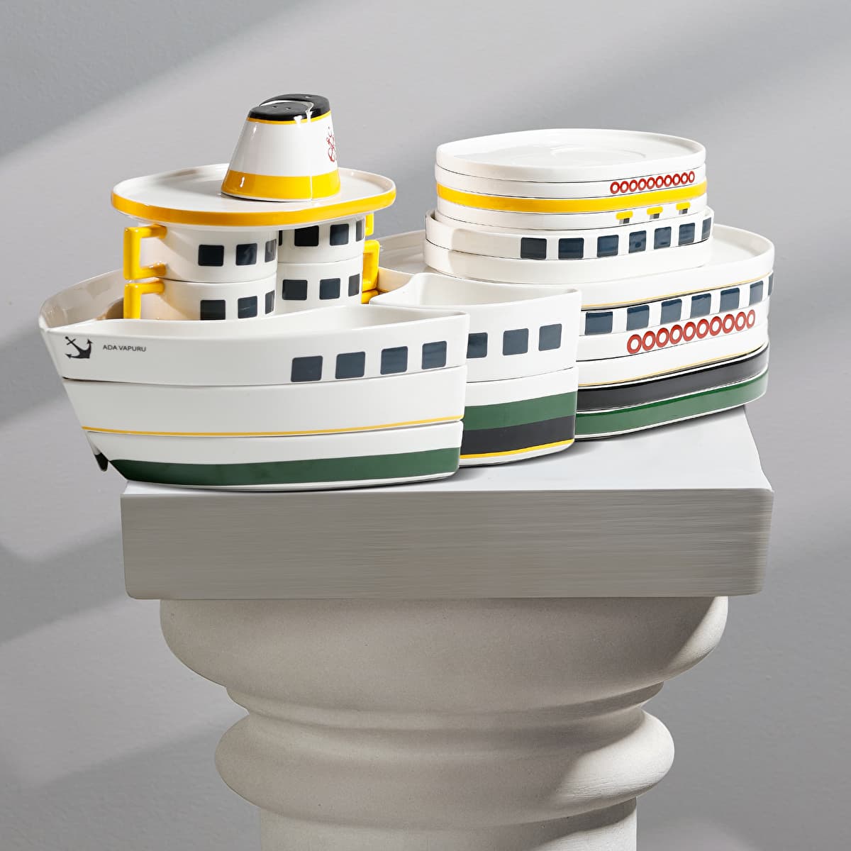 كاراجا X إيست كوليكشن إليجانس بون (عبّارة الجزيرة) طقم إفطار نيو بون 32 قطعة لـ 6 أشخاص