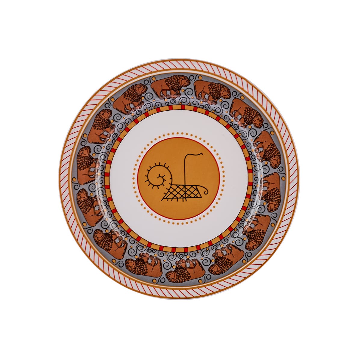 كاراجا x أرسلانتيب (تل الأسود) طبق كيك بورسلين أسد الحيثيين 20 سم